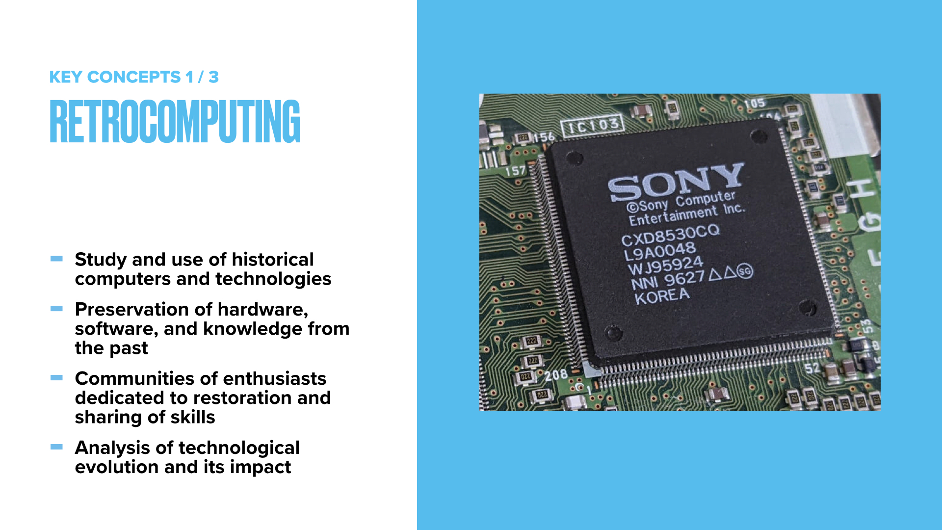 Slide explaining retrocomputing